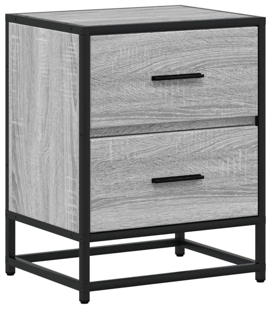 848680 vidaXL Нощно шкафче, сив сонома, 40x31x50 см, инженерно дърво