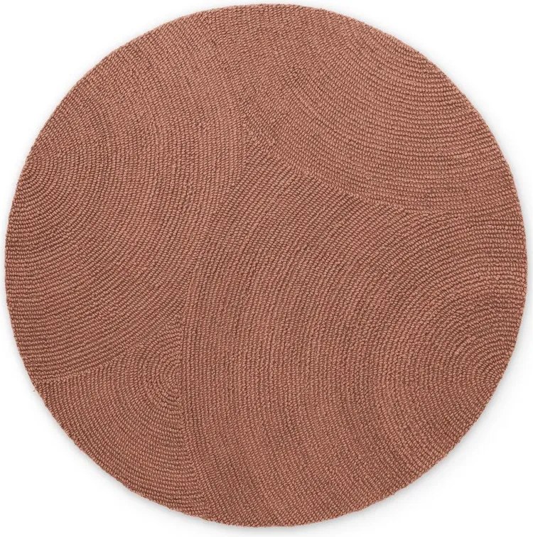 Теракотен ръчно изработен вълнен кръгъл килим ø 150 cm Calmio – Hanse Home