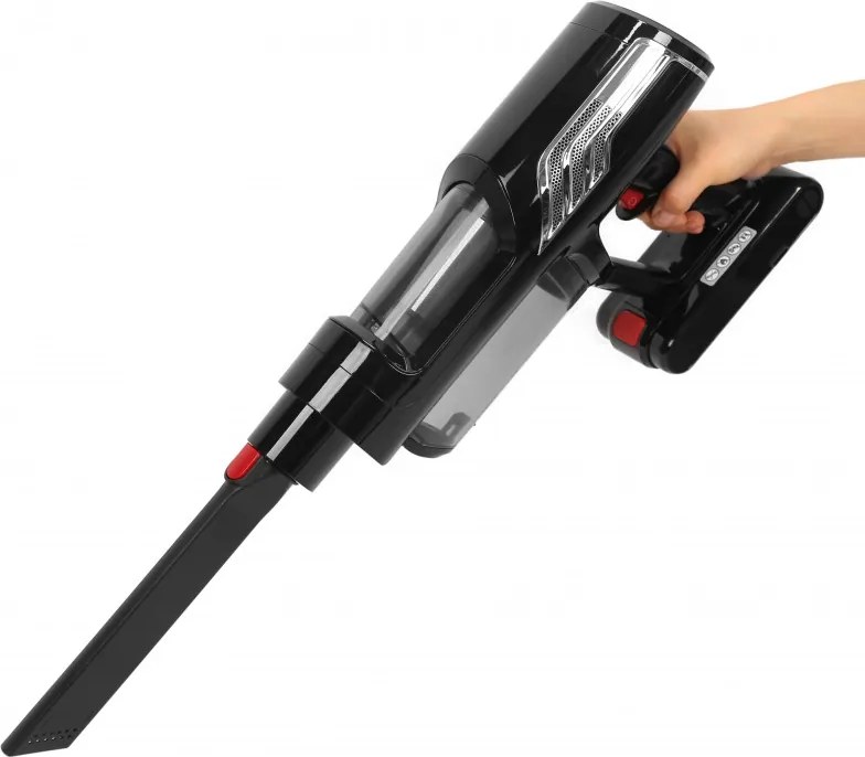 Втора ръка: Акумулаторна прахосмукачка Oliver Voltz OV51001Q, 250W, Li-ion 2200 mAh, 3 скорости, 0.6 l, 25 kPa, Сензорен екран, Черен