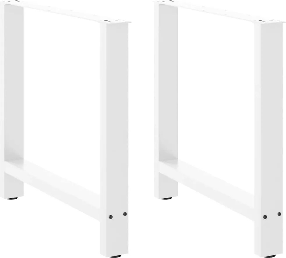 4013313 vidaXL Крака за трапезна маса, бели, 2 бр., 80 x (72-73) см, стомана