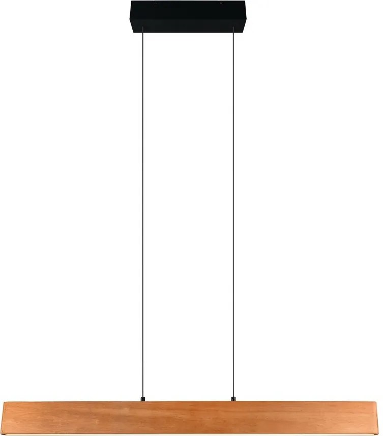 LED висящо осветително тяло в естествен цвят с дървен абажур Edgewood – Trio