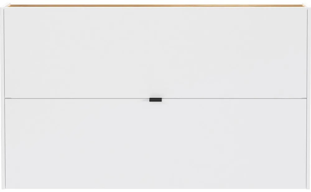 Бяла накланяща се висяща стойка за обувки от декор от дъб 140x83x18 cm Ameca – Germania