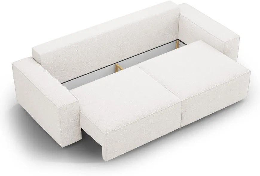 Бял разтегателен диван от букле 247 cm Jodie – Micadoni Home