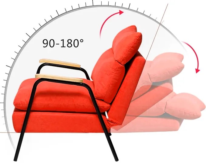 Релаксиращ фотьойл с облегалка за крака OSLO червен