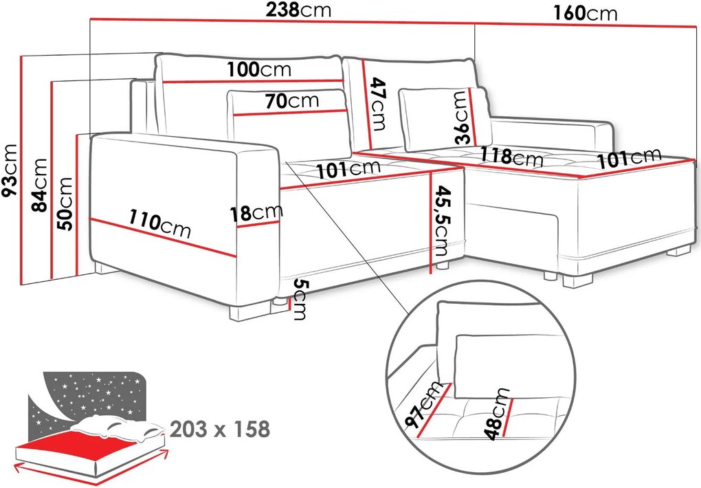 Ъглов диван Zeus M-Екрю