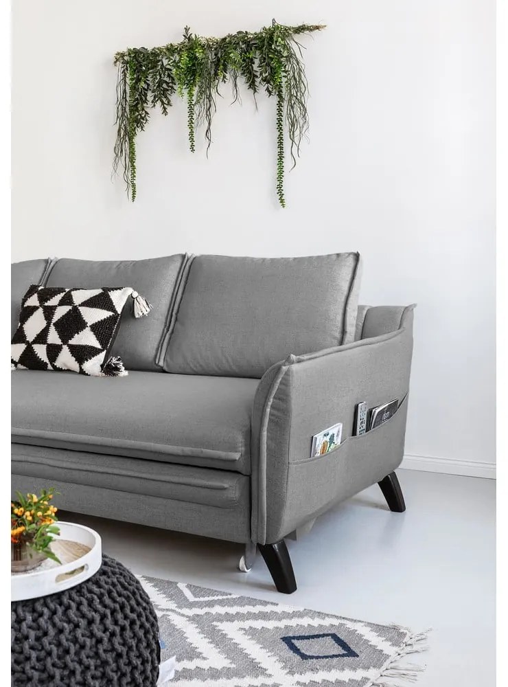 Сив ъгъл на разтегателен диван, ляв ъгъл Charming Charlie - Miuform