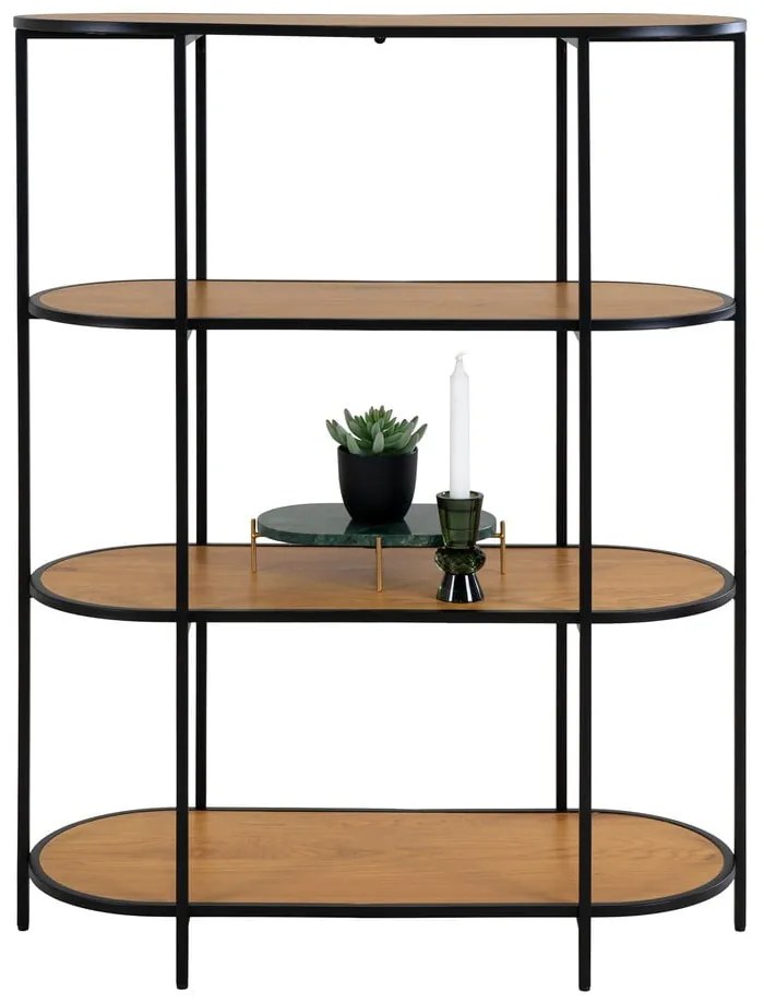 Черна етажерка в дъб 36x111 cm Vita - House Nordic