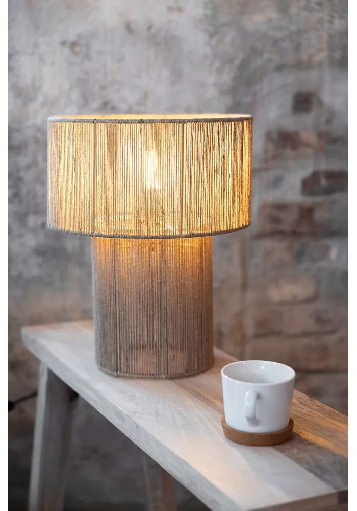 Настолна лампа в естествен цвят с абажур от юта (височина 38 cm) Soga – Markslöjd