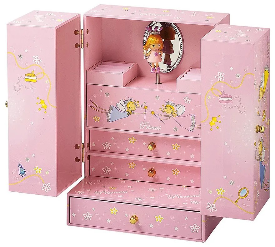 Trousselier - Голяма музикална кутия с чекмеджета Балерина  - Фигура Балерина (музика - PIANO SONATA - W.A. MOZART)