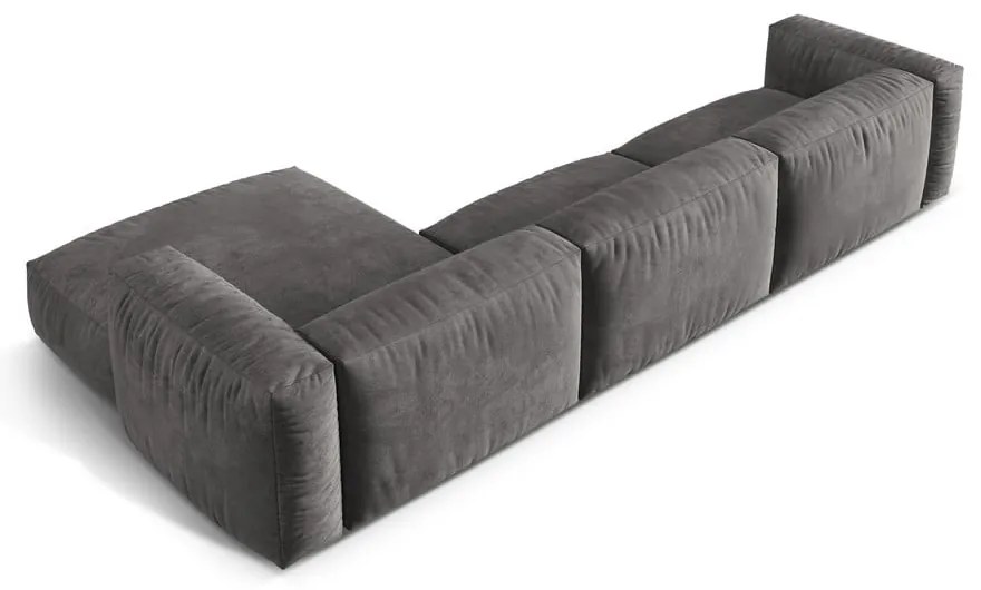 Сив кадифен модулен ъглов диван (десен ъгъл) Martina – Micadoni