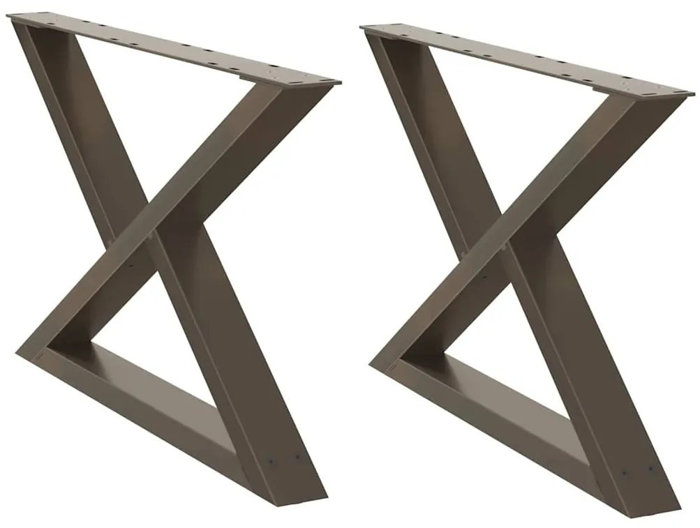 4012715 vidaXL Крака за масичка за кафе, 2 бр., естествена стомана, 70 x (42-43,3) см, стомана