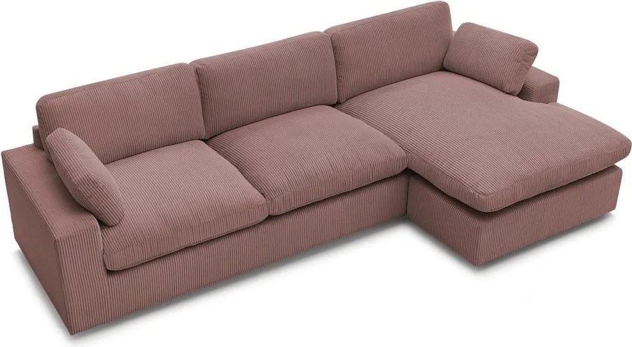 Розов ъглов диван от рипсено кадифе Belair – Bobochic Paris