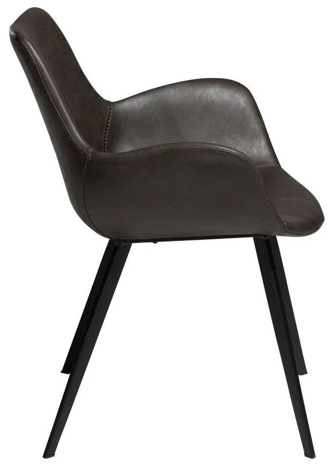 Тъмносив тапициран трапезен стол с подлакътници Hype – DAN-FORM Denmark