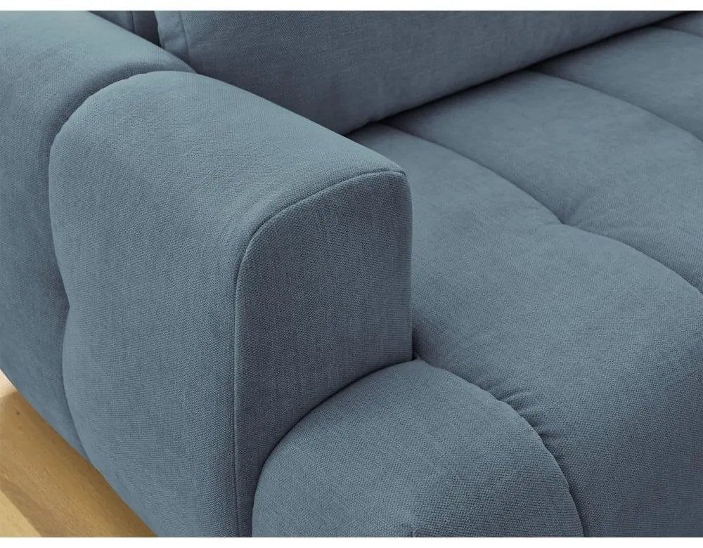 Син сгъваем/с място за съхранение ъглов диван (десен ъгъл/L форма) Fuji – Bobochic Paris