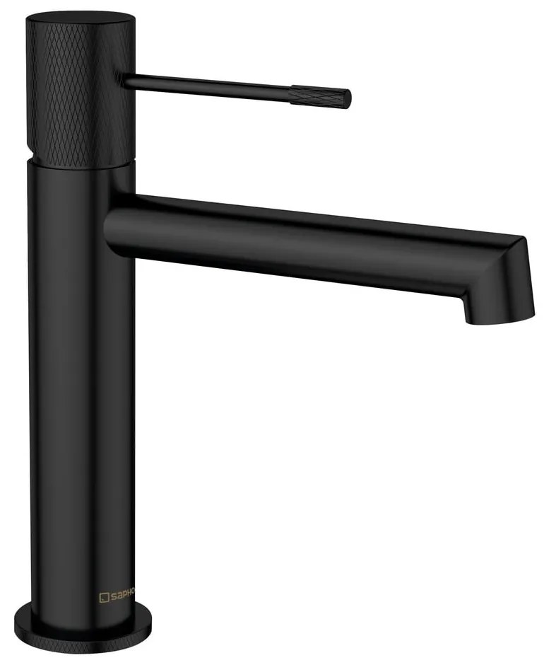 Матово-черна стояща батерия за мивка Solaris – Sapho
