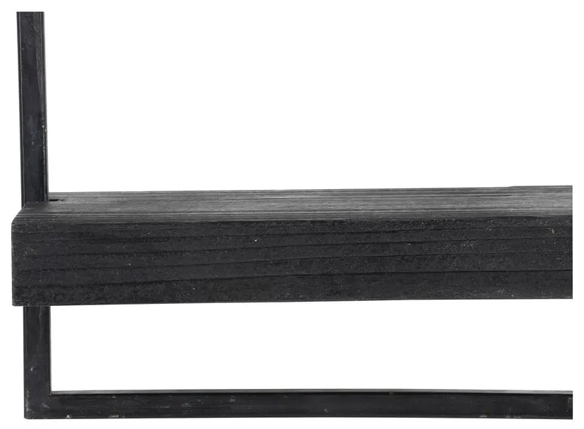 Матиран черен рафт от елхово дърво Maddison - Light & Living