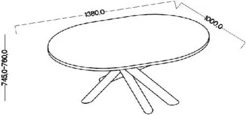 Маса Harald-Тъмно кафяво-138 x 100 см