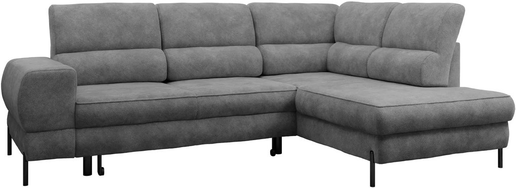 Ъглов диван Clinton-Тъмно сив-Десен