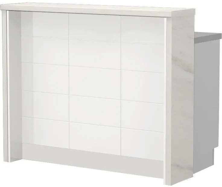 Островна кухненска пейка Hudson-Length: 120 cm.-White-White Marble