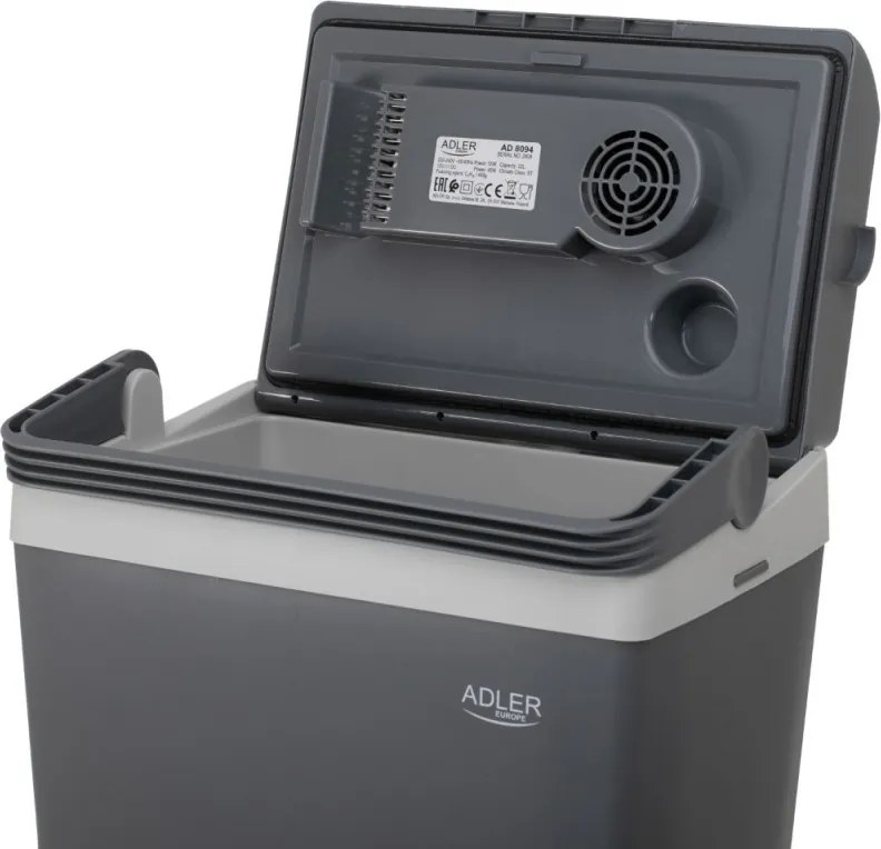 Хладилна кутия Adler AD 8094, 22 литра, 45/55 W, 12V/220V, Климатичен клас ST, Специална изолация C5H10, Сив