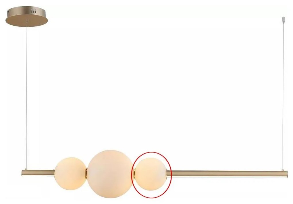 Azzardo - Резервно стъкло за полилей SANDRA бял - малко Ø 15 см