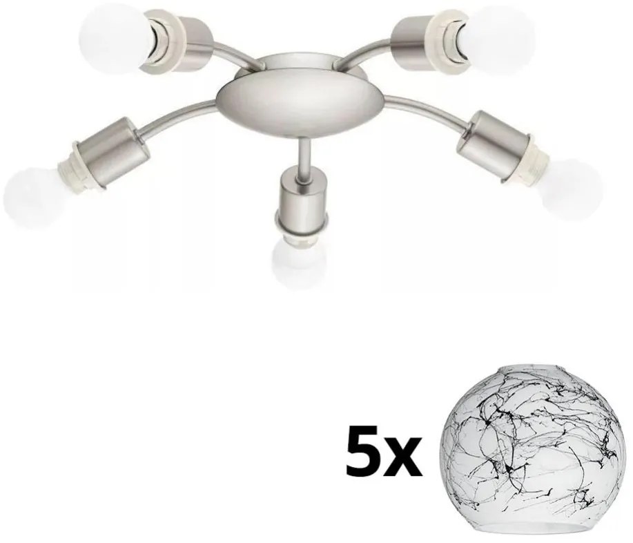 Eglo LED таванно осветление MY CHOICE 5xE14/4W/230V хром/бяло/черно