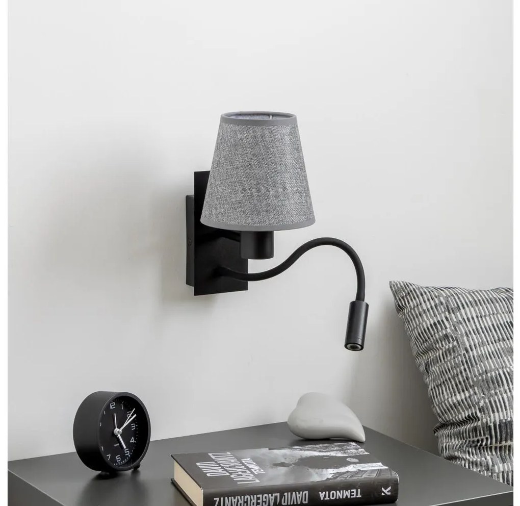 Brilagi - LED Аплик NUBILA 1xE27/25W/230V + LED/3W черен/сив