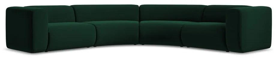 Тъмнозелен кадифен ъглов диван Ekahi – Makamii