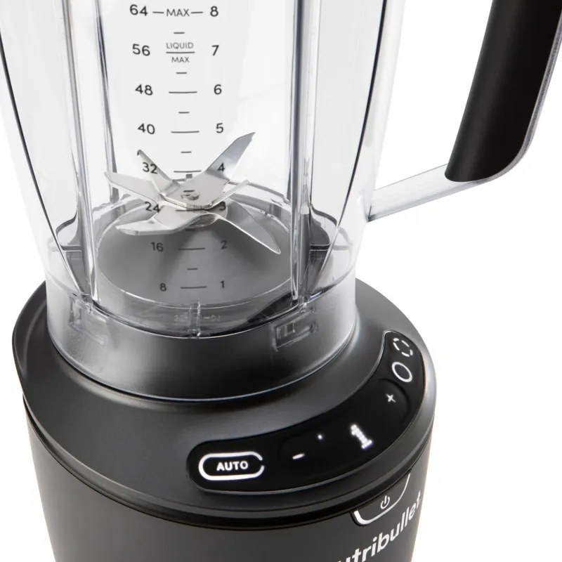 Блендер Nutribullet Smart Sense 1500 Combo NBF550DG, 1500W, 1.8 л, 5 скорости, Интелигентна адаптация на скорост, Без BPA, Черен/сив