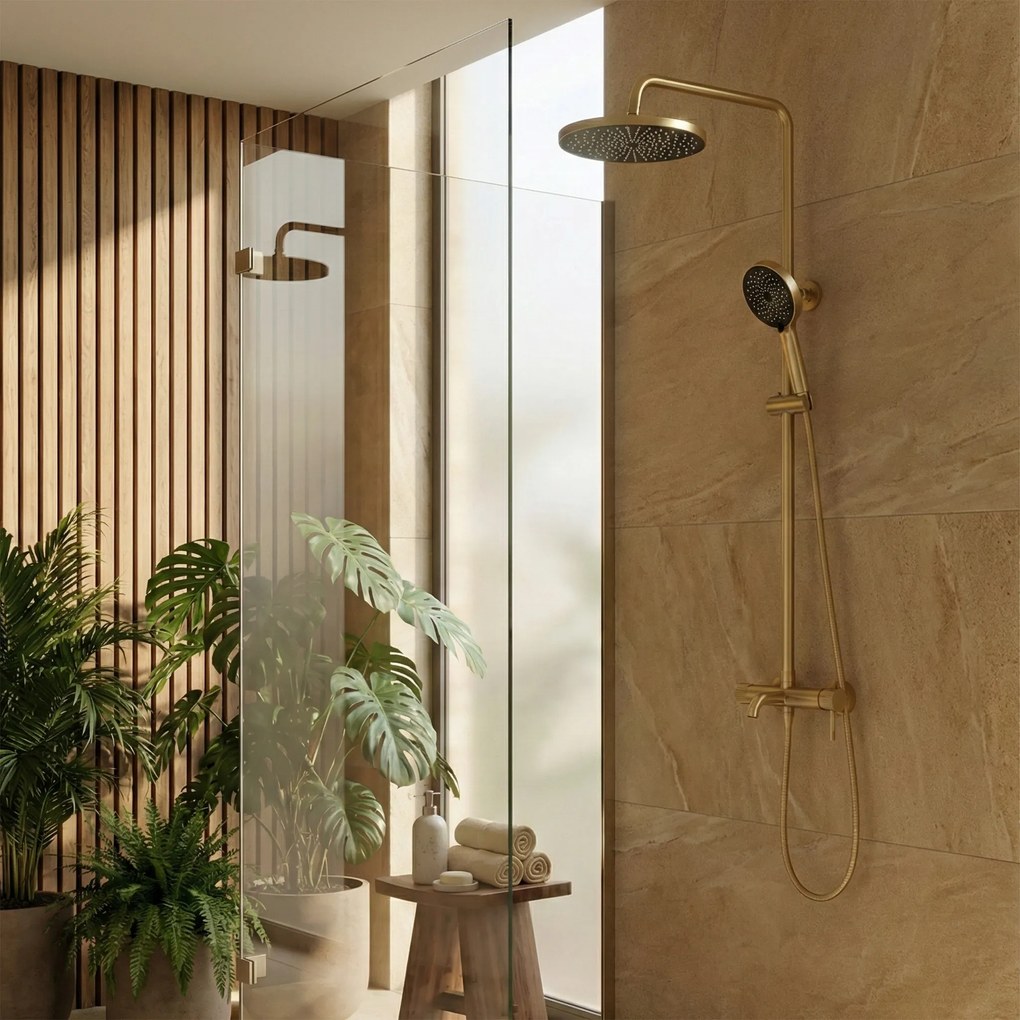 Комплект за душ Rea Lungo Stripe Brush Gold