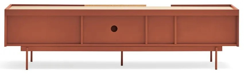 Масичка за телевизор в цвят тухла и естествен дъб 180x45 cm Otto - Teulat