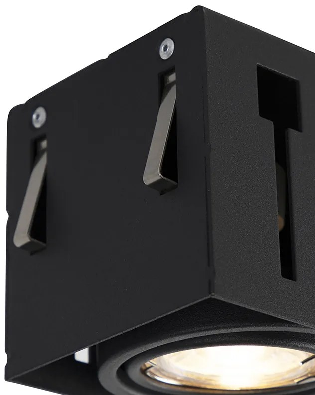 Комплект от 6 вградени спота черни регулируеми без рамки 3-светлини - Oneon