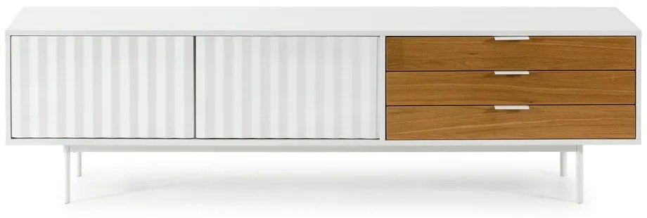 Бяла/естествена маса за телевизор от декор от дъб 180x52 cm Sierra – Teulat