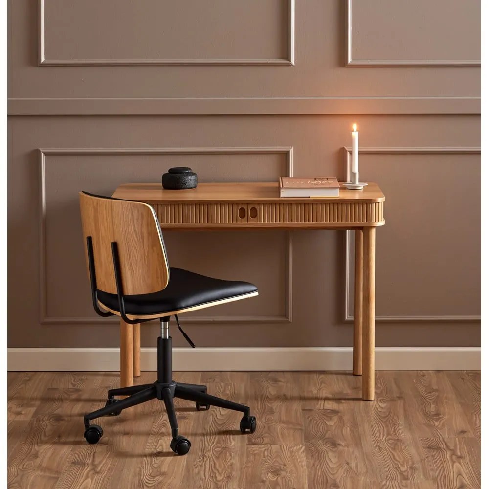 Черен офис стол от имитация на кожа Owen – Actona