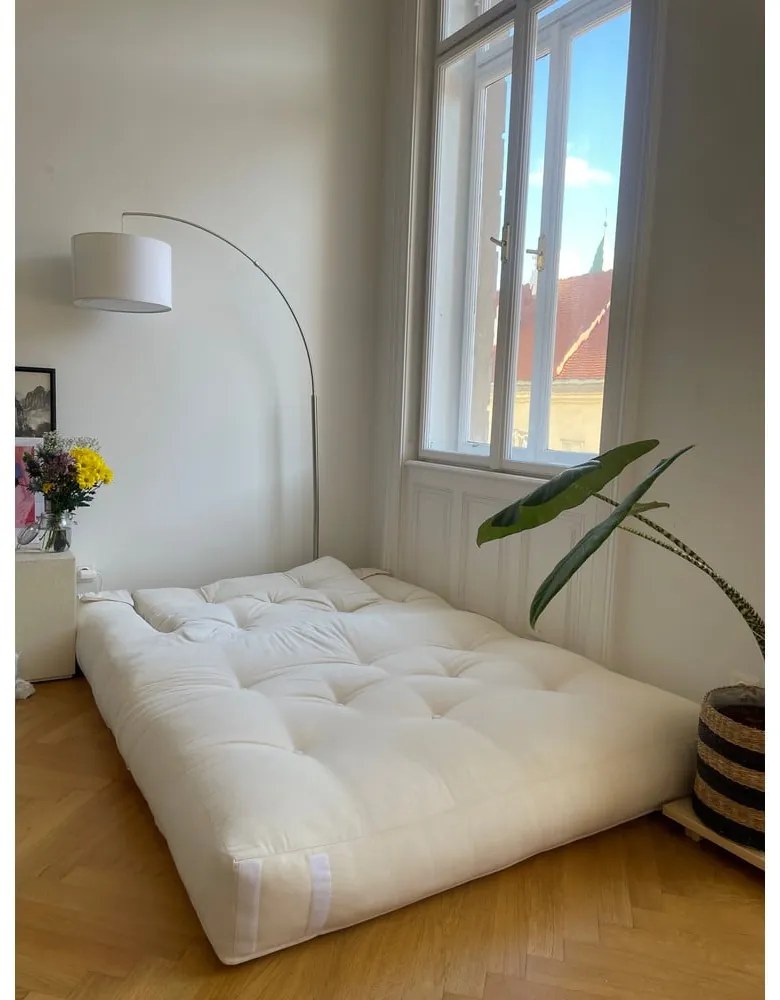 Бежов ленен разтегателен диван 140 cm Hippo - Karup Design