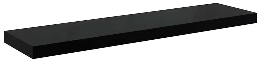 323775 vidaXL Окачен стенен рафт, черен гланц, 90x23,5x3,8 см, МДФ