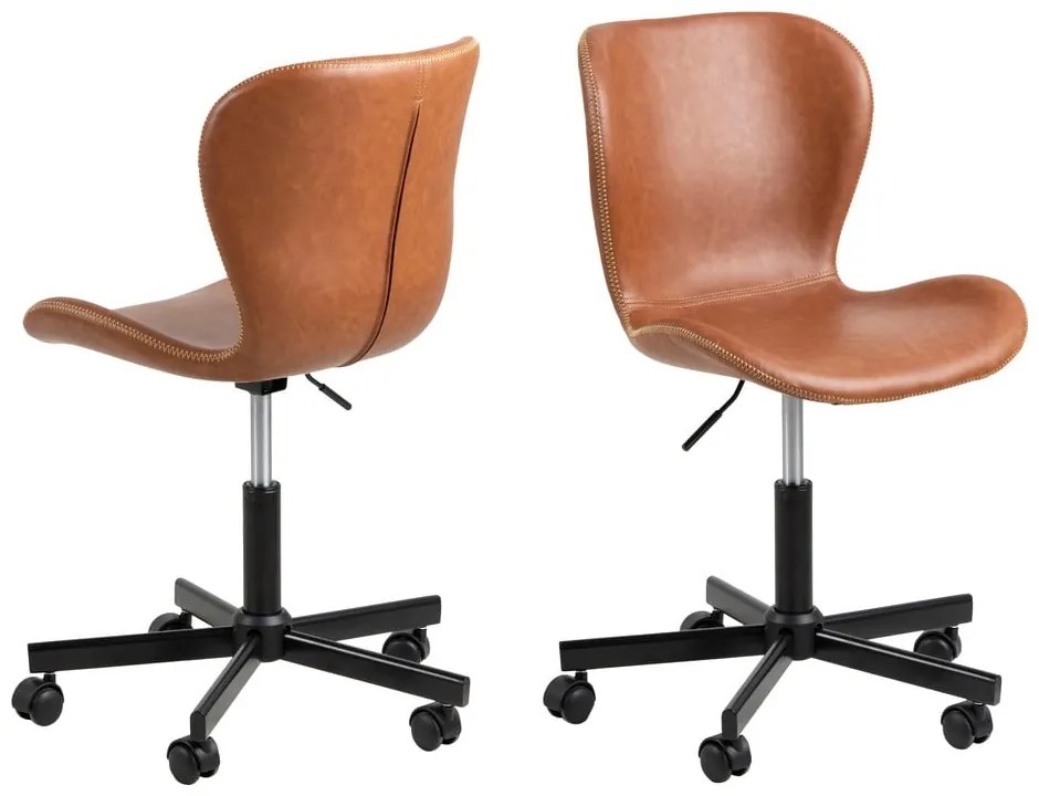 Кафяв офис стол в цвят коняк Batilda - Actona