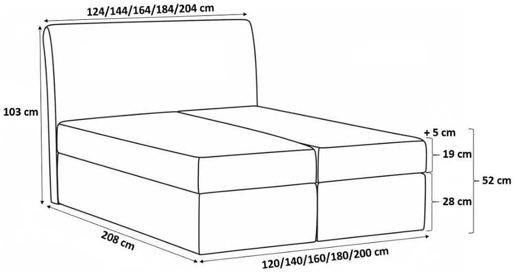 Тапицирано легло Salsa-Mauro-120 x 200