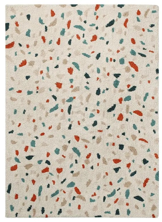 Кремав ръчно изработен памучен килим подходящ за пране 140x200 cm Terrazzo Marble – Lorena Canals