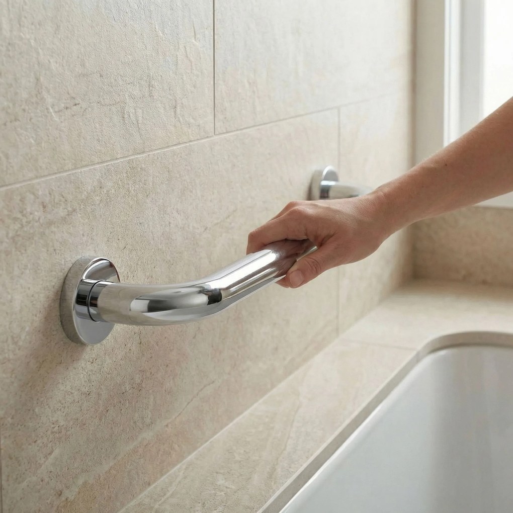 Прав дръжка за баня Chrome 40cm