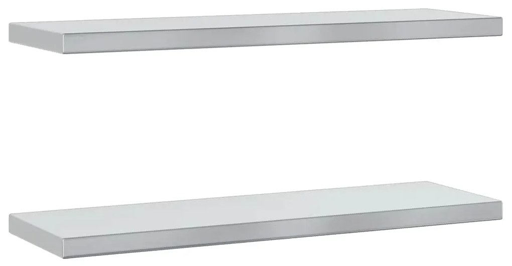 30283 vidaXL Стенни рафтове 2 бр 75x23,5x3 см сребристи неръждаема стомана