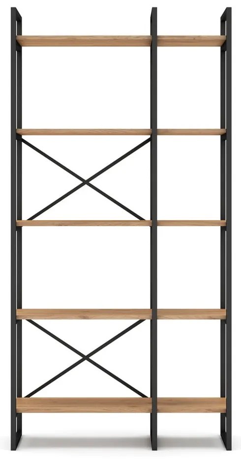 Рафт от черен/естествен дъб 87,5x175 cm Dusan - Marckeric