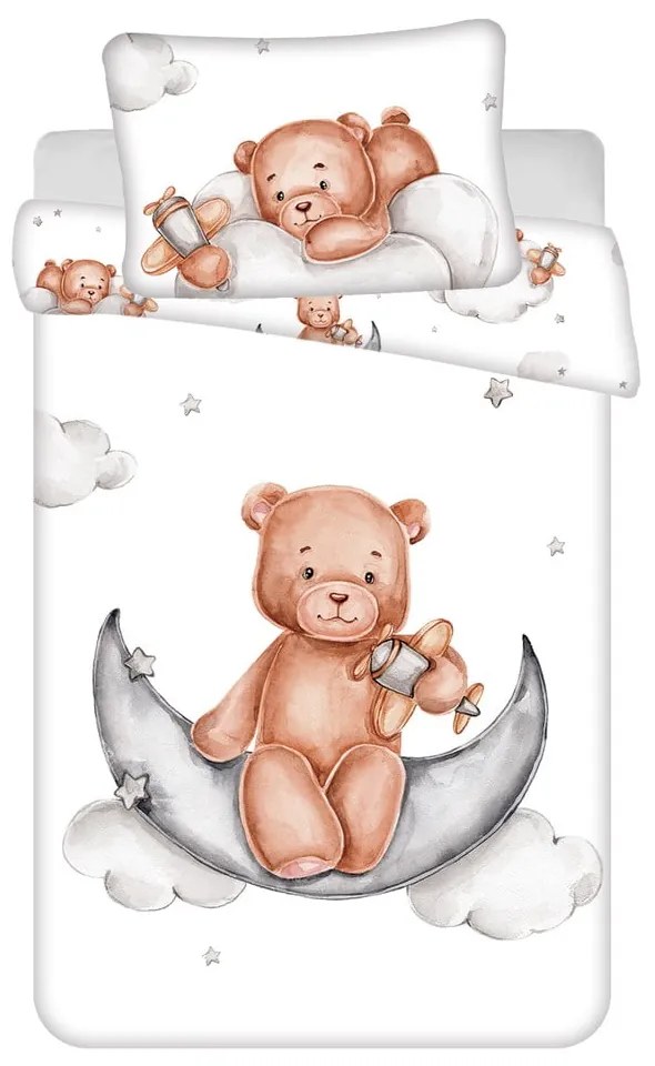 Памучно спално бельо за детско креватче 100x135 cm Medvídek "Plane" – Jerry Fabrics