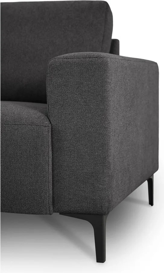 Антрацитен шенилов ъглов диван (ляв ъгъл) Fabian – Scandic