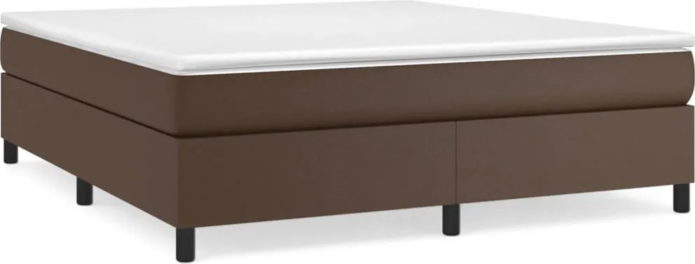 3121056 vidaXL Рамка за легло с пружини кафява 160x200 см изкуствена кожа