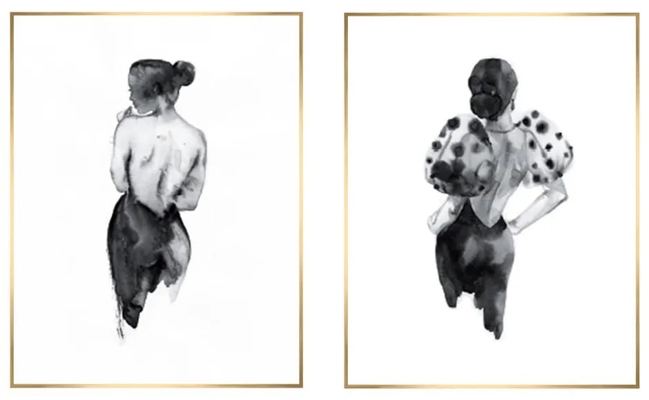 Картини в комплект 2 бр. 30x40 cm Woman Sketch – knor