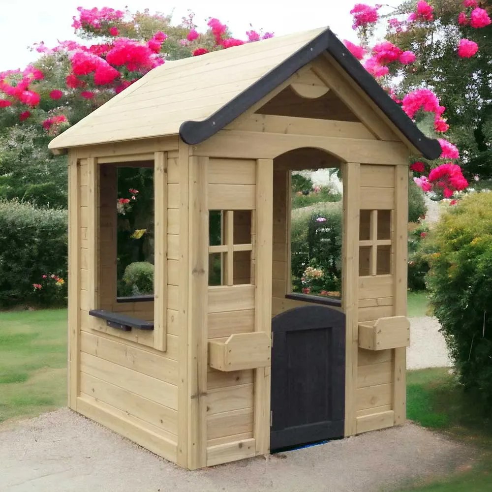 GINGER HOME Дървена къща за игра 140х112х108 см.