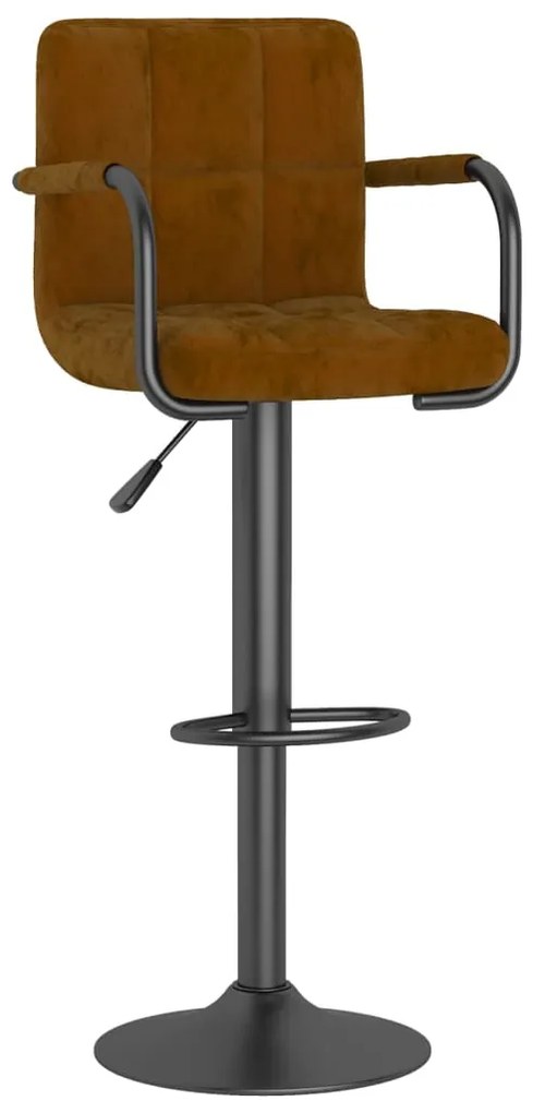 334646 vidaXL Бар табуретка, кафява, кадифе