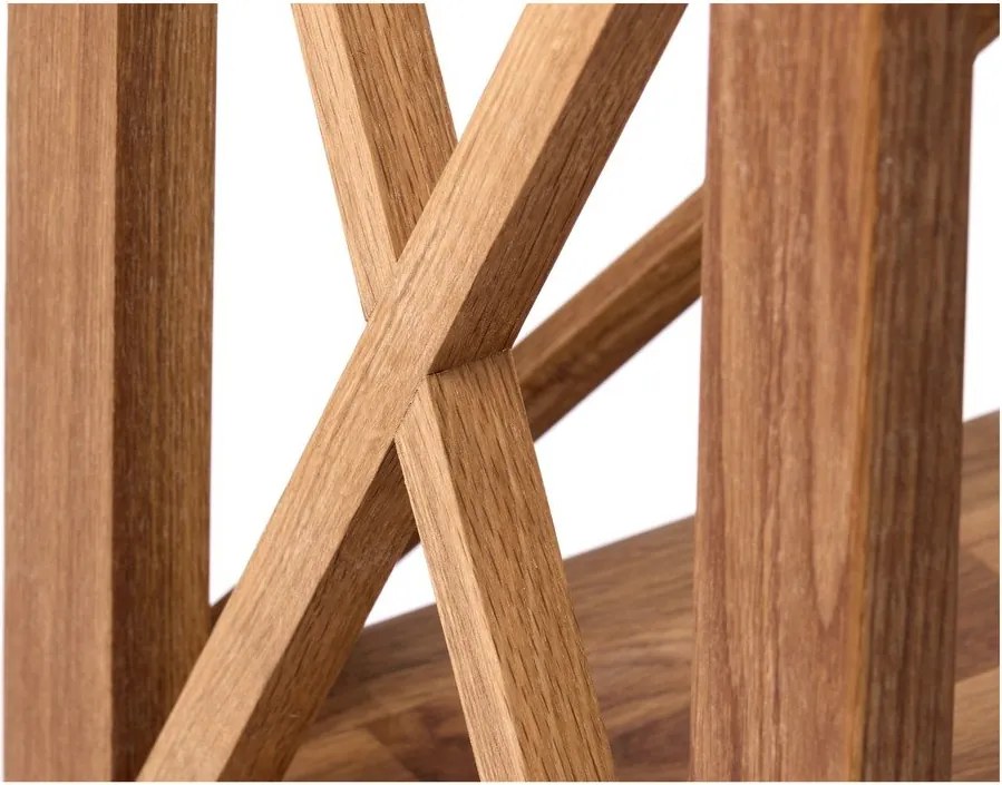 Стелаж от масивен дъб в естествен цвят 70x161 cm X-Shelf – Unique Furniture