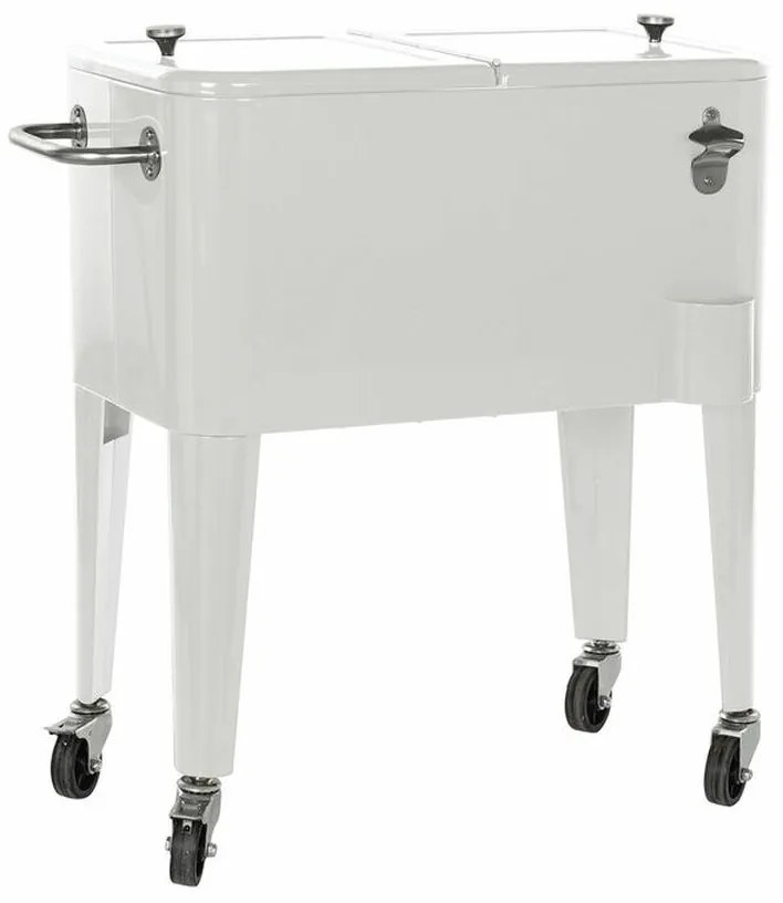 Преносима Хладилна Чанта DKD Home Decor Бял С колела Стомана PP (56 L) (74 x 43 x 80 cm)